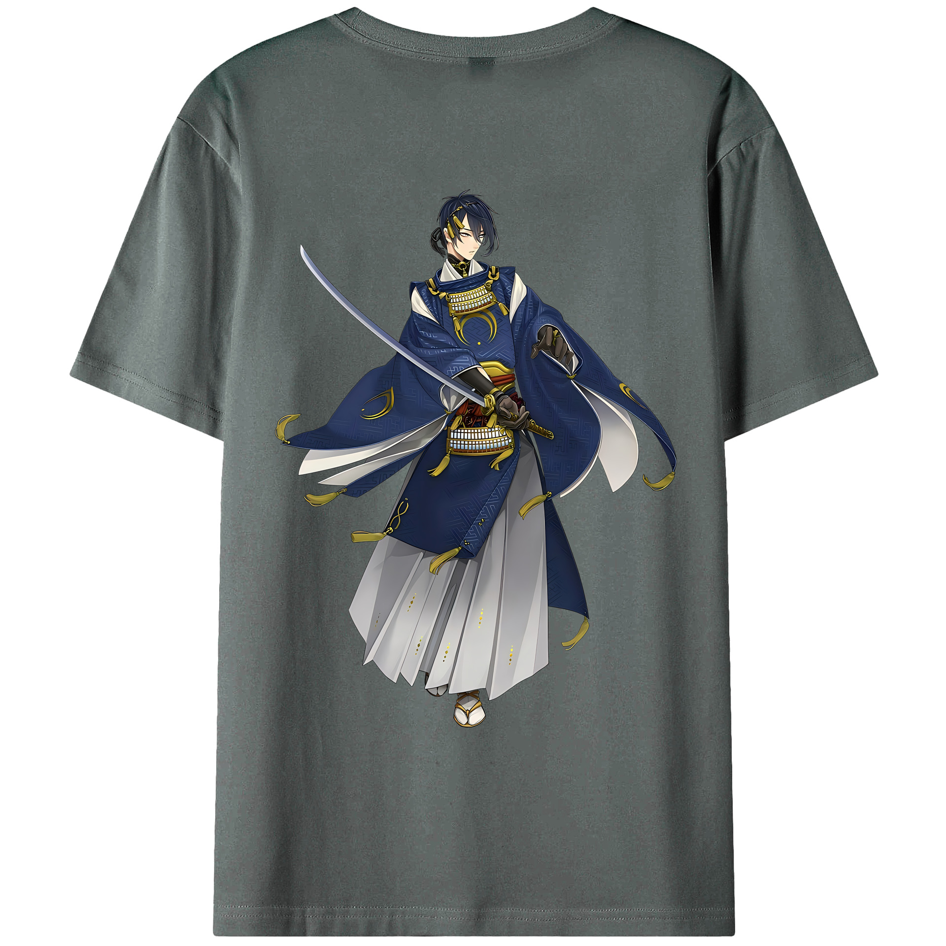 （画像用） 刀剣乱舞 Touken Ranbu 綿100％ メンズ半袖Tシャツ（バックプリント） 通気性